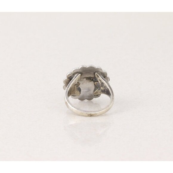 Sterling Silver Marcasite Flower Ring Size 4 - Picture 7 of 8